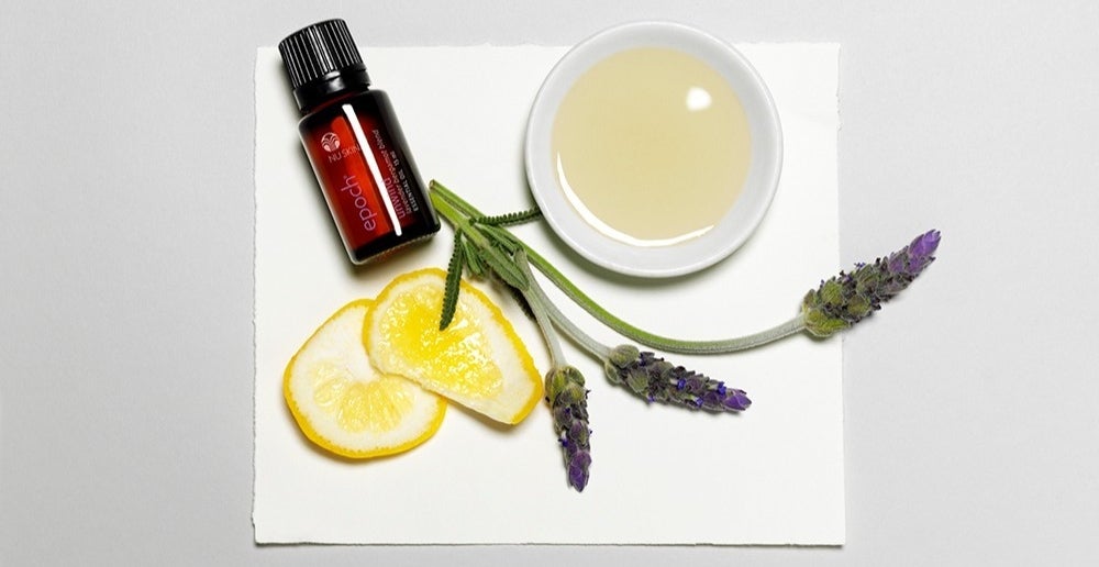 bottle of Unwind with ingredients